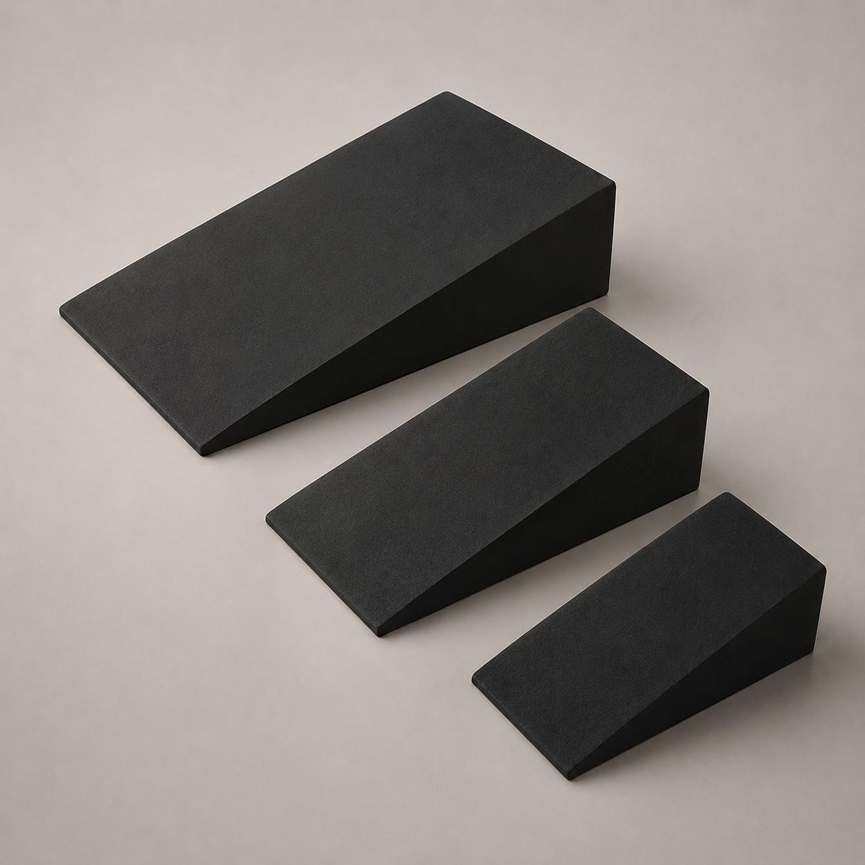Graduated foam incline wedges set of three