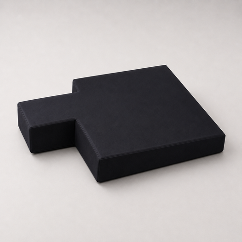 Contoured foam support block with cut-out